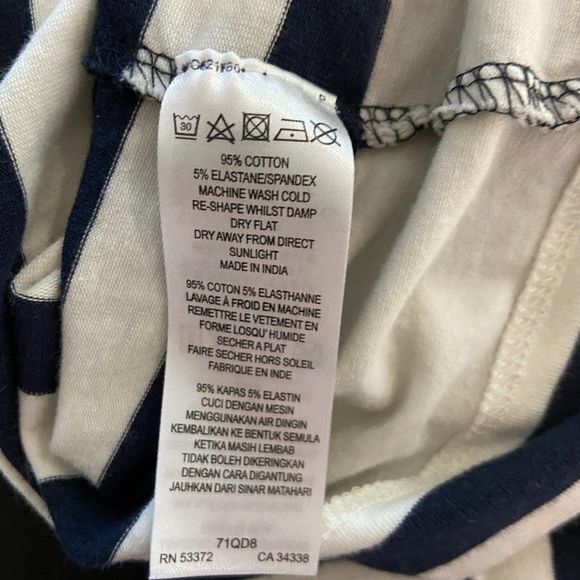 French Connection Navy and White Striped Long Sleeve Dress - Picture 6 of 8